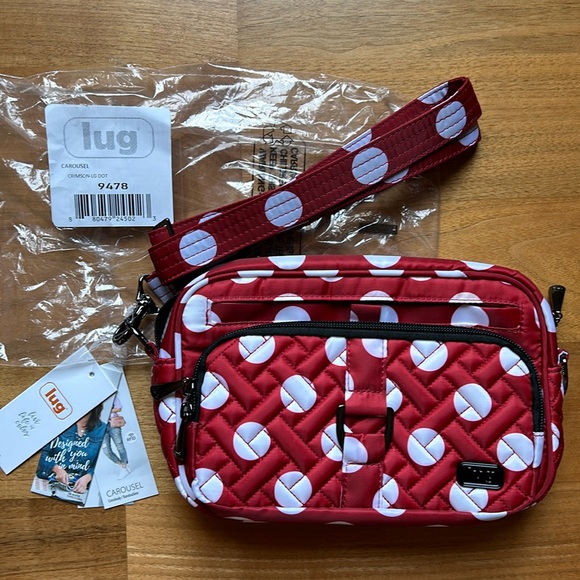 lug Handbags - LUG Carousel in Crimson Large Dot
